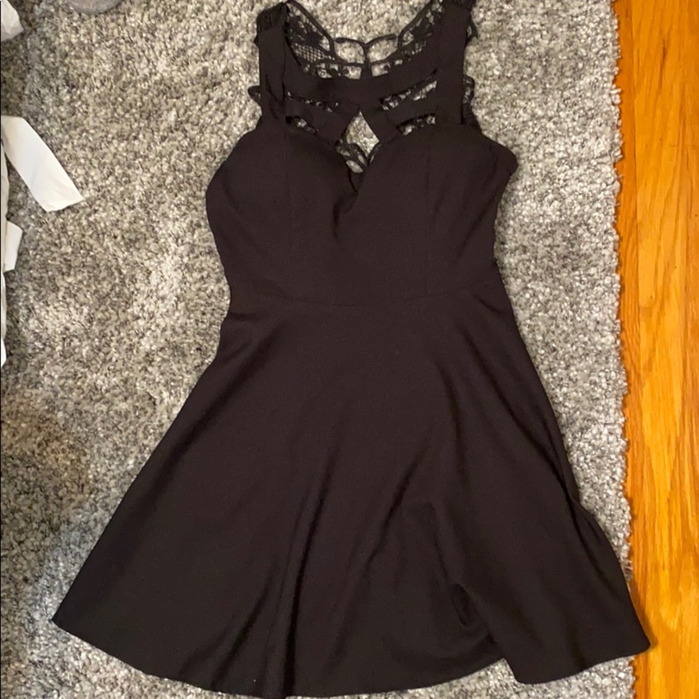 black mini dress